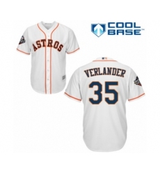 Youth Houston Astros #35 Justin Verlander Authentic White Home Cool Base 2019 World Series Bound Baseball Jersey