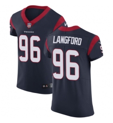 Men's Nike Houston Texans #96 Kendall Langford Navy Blue Team Color Vapor Untouchable Elite Player NFL Jersey