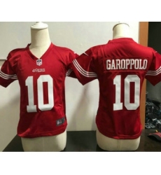 Toddler San Francisco 49ers #10 Jimmy Garoppolo Scarlet Red Team Color Stitched NFL Nike Game Jersey