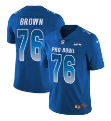 Men's Nike Seattle Seahawks #76 Duane Brown Limited Royal Blue 2018 Pro Bowl NFL Jersey