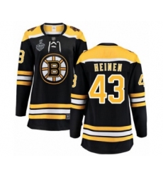 Women's Boston Bruins #43 Danton Heinen Authentic White Pink Fashion 2019 Stanley Cup Final Bound Hockey Jersey