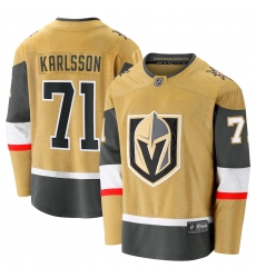 Men's Vegas Golden Knights #71 William Karlsson Fanatics Branded Gold 2020-21 Alternate Premier Breakaway Player Jersey