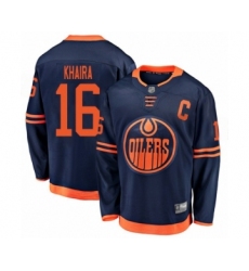 Youth Edmonton Oilers #16 Jujhar Khaira Authentic Navy Blue Alternate Fanatics Branded Breakaway Hockey Jersey