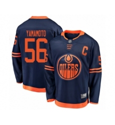 Youth Edmonton Oilers #56 Kailer Yamamoto Authentic Navy Blue Alternate Fanatics Branded Breakaway Hockey Jersey