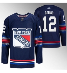 Men's New York Rangers #12 Nick Bonino Navy Stitched Jersey