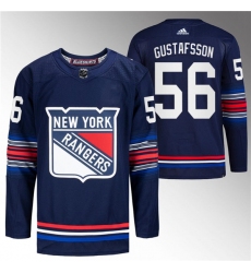 Men's New York Rangers #56 Erik Gustafsson Navy Stitched Jersey