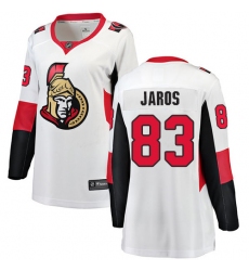 Women's Ottawa Senators #83 Christian Jaros Fanatics Branded White Away Breakaway NHL Jersey