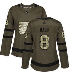 Women's Adidas Philadelphia Flyers #8 Robert Hagg Authentic Green Salute to Service NHL Jersey