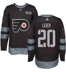 Men's Adidas Philadelphia Flyers #20 Taylor Leier Authentic Black 1917-2017 100th Anniversary NHL Jersey