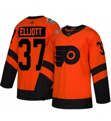 Women's Adidas Philadelphia Flyers #37 Brian Elliott Orange Authentic 2019 Stadium Series Stitched NHL Jersey