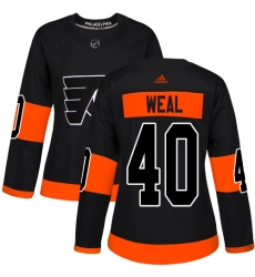 Women's Adidas Philadelphia Flyers #40 Jordan Weal Premier Black Alternate NHL Jersey