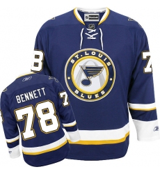 Youth Reebok St. Louis Blues #78 Beau Bennett Premier Navy Blue Third NHL Jersey