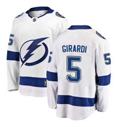 Men's Tampa Bay Lightning #5 Dan Girardi Fanatics Branded White Away Breakaway NHL Jersey