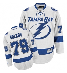 Men's Reebok Tampa Bay Lightning #79 Alexander Volkov Authentic White Away NHL Jersey