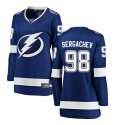 Women's Tampa Bay Lightning #98 Mikhail Sergachev Fanatics Branded Royal Blue Home Breakaway NHL Jersey