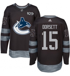 Men's Adidas Vancouver Canucks #15 Derek Dorsett Authentic Black 1917-2017 100th Anniversary NHL Jersey