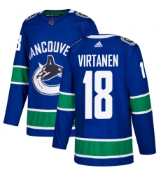 Youth Adidas Vancouver Canucks #18 Jake Virtanen Premier Blue Home NHL Jersey