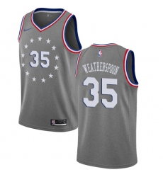 Men's Nike Philadelphia 76ers #35 Clarence Weatherspoon Swingman Gray NBA Jersey - City Edition