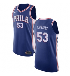 Youth Nike Philadelphia 76ers #53 Darryl Dawkins Authentic Blue Road NBA Jersey - Icon Edition