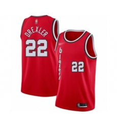 Men's Portland Trail Blazers #22 Clyde Drexler Authentic Red Hardwood Classics Basketball Jersey