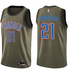 Men's Nike Oklahoma City Thunder #21 Andre Roberson Swingman Green Salute to Service NBA Jersey