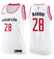 Women's Nike Washington Wizards #28 Ian Mahinmi Swingman White/Pink Fashion NBA Jersey