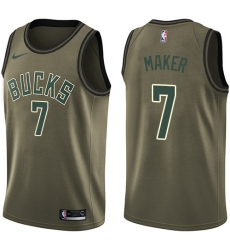 Men's Nike Milwaukee Bucks #7 Thon Maker Swingman Green Salute to Service NBA Jersey