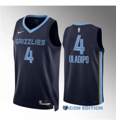 Men's Memphis Grizzlies #4 Victor Oladipo Navy Icon Edition Stitched Jersey