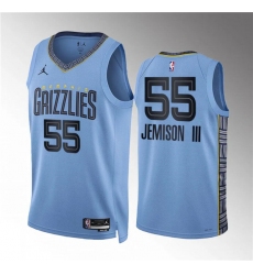 Men's Memphis Grizzlies #55 Trey Jemison Iii Blue Statement Edition Stitched Jersey