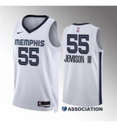 Men's Memphis Grizzlies #55 Trey Jemison Iii White Association Edition Stitched Jersey