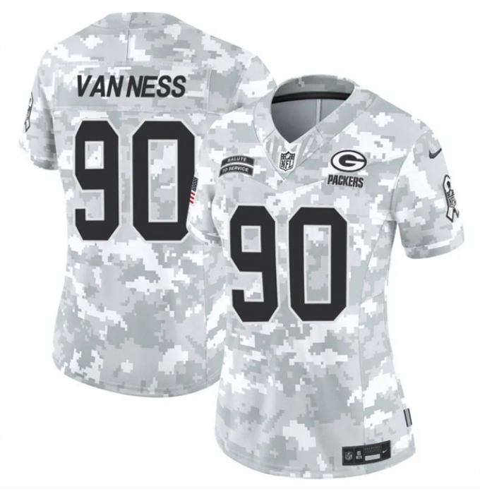 Women's Green Bay Packers #90 Lukas Van Ness 2024 F.U.S.E Arctic Camo Salute To Service Limited Stitched Football Jersey(Run Small)