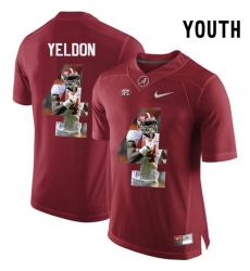 Alabama Crimson Tide #27 Antonio Henry Red With Portrait Print Youth College Football Jersey3