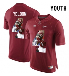 Alabama Crimson Tide #27 Antonio Henry Red With Portrait Print Youth College Football Jersey4