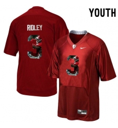 Alabama Crimson Tide #3 Calvin Ridley Red With Portrait Print Youth College Football Jersey4