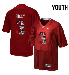 Alabama Crimson Tide #3 Calvin Ridley Red With Portrait Print Youth College Football Jersey6