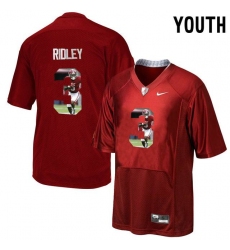 Alabama Crimson Tide #3 Calvin Ridley Red With Portrait Print Youth College Football Jersey7