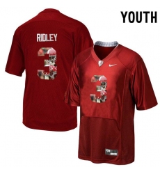 Alabama Crimson Tide #3 Calvin Ridley Red With Portrait Print Youth College Football Jersey8