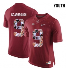 Alabama Crimson Tide #9 Bo Scarbrough Red Youth Portrait Print College Football Jersey