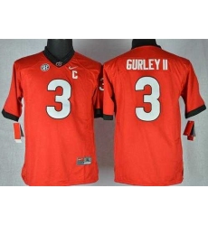 Youth Bulldogs #3 Todd Gurley II Red Stitched NCAA Jersey