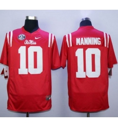 Durable Rebels #10 Eli Manning Red Stitched NCAA Jersey