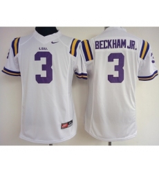 LSU Tigers 3 Odell Beckham Jr White College Football Jersey