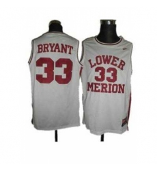 Merion #33 Kobe Bryant White Basketball Embroidered NCAA Jersey