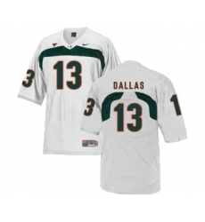 Miami Hurricanes 13 DeeJay Dallas White College Football Jersey