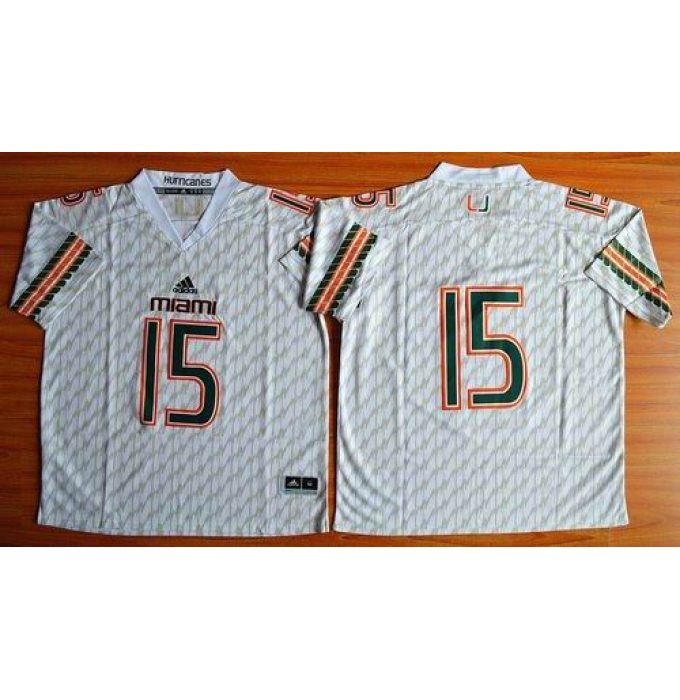 Miami Hurricanes #15 Brad Kaaya White Stitched NCAA Jerseys