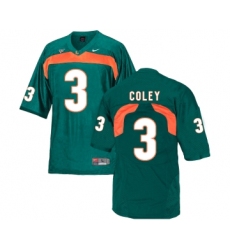 Miami Hurricanes 3 Stacy Coley Green College Football Jersey