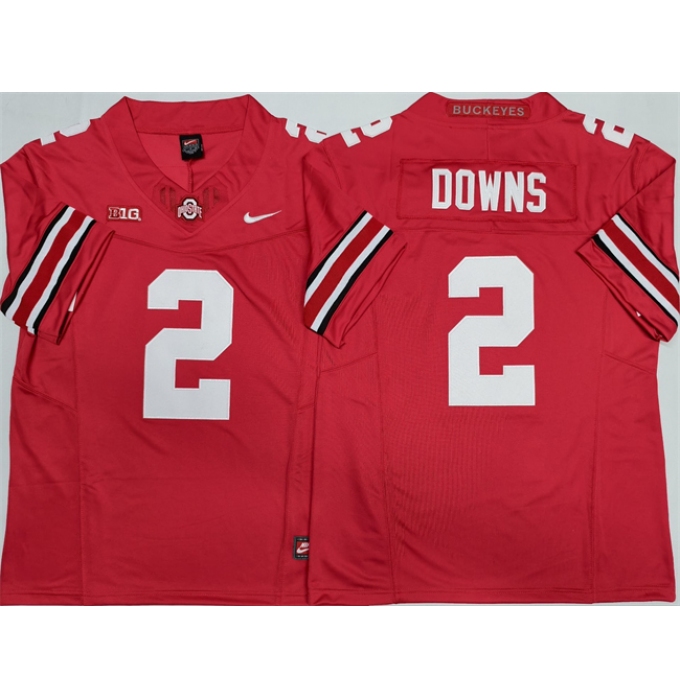 Men's Ohio State Buckeyes #2 Caleb Downs Red 2025 F.U.S.E. Limited Stitched Jersey