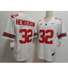 Men's Ohio State Buckeyes #32 TreVeyon Henderson White FUSE College Football Jersey