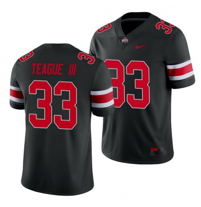 Men's Ohio State Buckeyes #33 Master Teague Iii Black Game Jersey