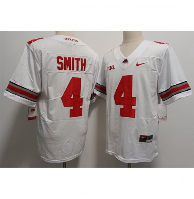 Men's Ohio State Buckeyes #4 Jeremiah Smith white Vapor Limited Stitched NCAA Football Jersey