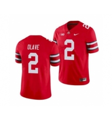 Men's Ohio State Buckeyes Chris Olave 2 Scarlet Game Football Jersey